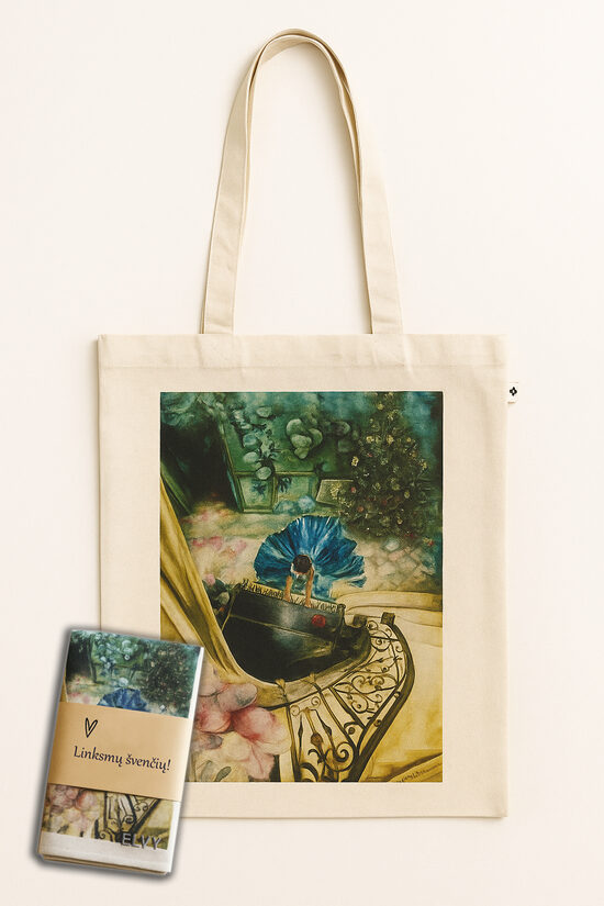 Stilingas drobinis maišelis su spauda 