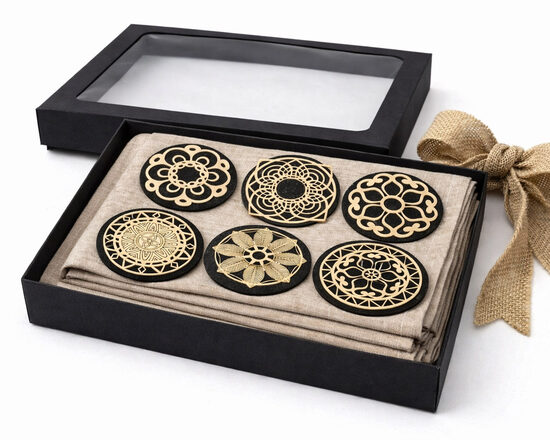 Lininė staltiesė su padėkliukais – lietuviška reprezentacinė dovana 